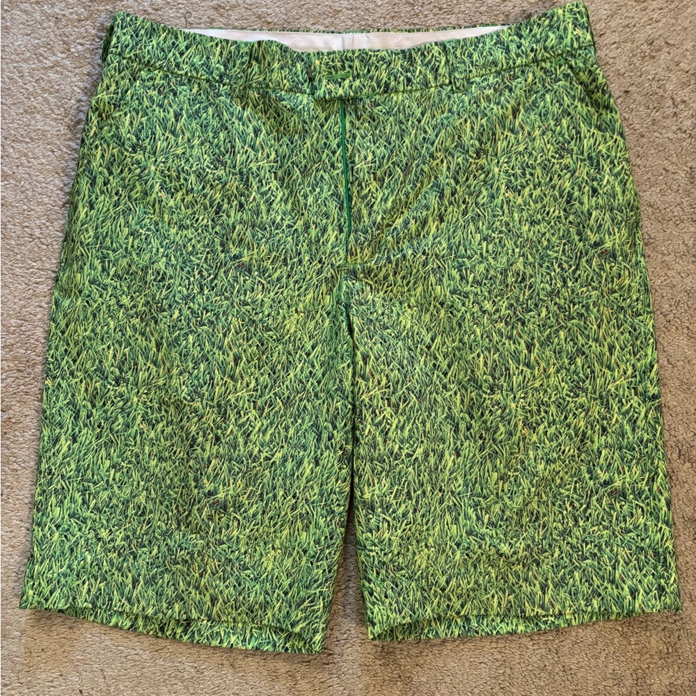 Green Grass Print Men's Shorts